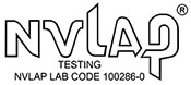 NVLAP accredidation with lab cert number 100286-0